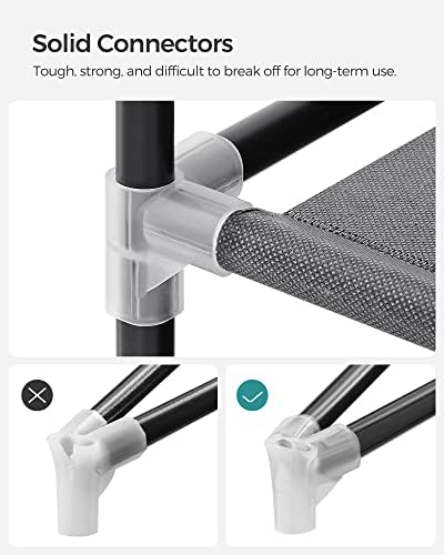 SONGMICS Portable Closet with Cover, 3 Hanging Rods and Shelves - Image 4