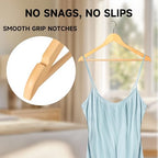 Wooden Clothes Hangers with Pants Bars, Natural Wood, 36-Pack - Image 4