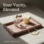 Real Natural Marble Tray 12x8 Inch, Genuine Pink Stone Vanity Organizer for Bathroom, Kitchen Counter & Dresser, Non-Slip Decorative Storage Tray for Perfume, Jewelry, Keys & Coffee Table - Image 4