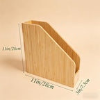 2 Pack Bamboo Magazine Holder Wood Magazine File Holder - Image 3