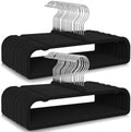50 Pack Black Velvet Hangers Non Slip, Felt Pants Hangers Thin Space Saving by Besslly