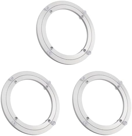 3 Pack 8 Inch Aluminium Alloy Turntables Bearing, Heavy Duty Swivel Turntable Lazy Susan for Round Dining Table, 8" Smooth Swivel Turntable for Lazy Susan Dining Table by Unknown