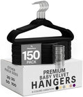 Utopia Home Kids Velvet Hanger 150 Pack – 11" Premium Baby Hangers - Black by UTOPIAHOME