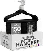 Utopia Home Kids Velvet Hanger 150 Pack – 11" Premium Baby Hangers - Black by UTOPIAHOME