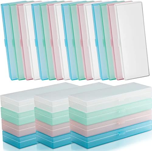 Fainne 36 Pcs Plastic Pencil Cases Bulk, Pencil Box, White Pink Blue Green by Fainne