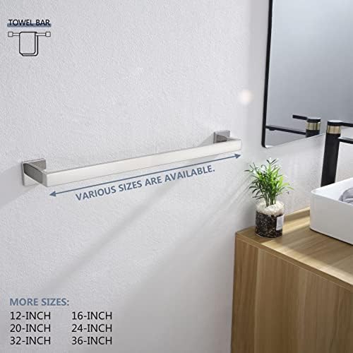 KOKOSIRI 24-Inch Towel Bar, Bathroom Kitchen Towel Holder, Wall Mounted SUS304 Stainless Steel Towel Rack 2 Pack, Polished Chrome, B4003CH-L24-P2 - Image 4