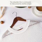 Wooden Hangers 90 Pack,Heavy Duty Solid Wooden Clothes Hangers with Pant Bar,360-Degree Rotatable Hook,Durable & Slim Wood Hangers for Coats,Jackets,Dress,Pants(Walnut) - Image 4
