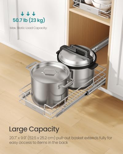 SONGMICS Pull Out Cabinet Organizer 11.6" W x 21.3" D, Easy Pull-Out - Image 3