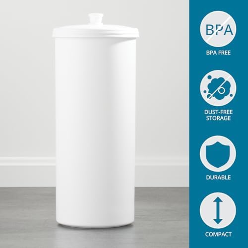iDesign Freestanding Bathroom Toilet Paper Storage Holder, 2-Pack, White - Image 6