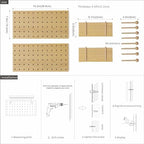 Wooden Pegboard Modular Display Organization Storage Wall Hooks Shelf(Color:Oak) - Image 7
