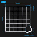 PATIKIL 12x12 Inch Wall Grid Panel, 4 Pcs Metal Wire Photo Wall Decorative Grid for Photo Display Hanging Picture Memo Home Decorations, White - Image 2