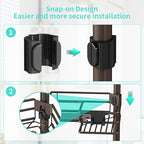 HapiRm Corner Shower Caddy Organizer - Shower Organizer Corner with Soap Holder, Toothbrush Holder and 4 Hooks, Rustproof Bathroom Shelf Tension Pole Available for 27.6 to 108.3 Inch - Bronze - Image 3