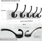 Dseap Wall Mounted Coat Rack: 16" Hole to Hole, Coat Hook Hanger with 5 Metal Hooks for Hanging Coats Towels Hats Clothes, White & Black, 2 Packs - Image 6
