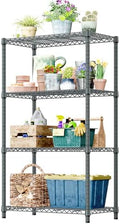IZEUK 4-Tier Outdoor Metal Storage Shelving Unit, Heavy Duty Wire Rack Organizer with Rust-Resistant and Corrosion-Proof Coating (Grey, 17.7" D x 35.43" W x 59" H) by IZEUK