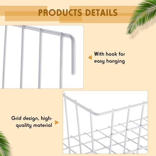 Yaocom 9 Pcs Grid Wall Shelves Gridwall Panel Accessories, White - Image 3
