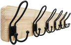 SKOLOO Coat Rack Wall Mount, Solid Wood Wall Mounted Coat Rack with Hooks, 24 Inch Wooden Coat Hooks for Wall, Modern Entryway Hallway Organizer, Pre-Assembled, Wood Natural by SKOLOO