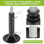 Dolibest Heavy Duty Deck Mount Umbrella Holder with Plastic Sleeve, Fully Welded Steel Patio Umbrella Base up to 2'' Poles, Outdoor Umbrella Stand for Patio Table, Balcony, Decks, Docks (Enhanced) - Image 3