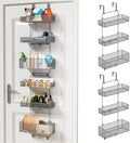 HapiRm Over Door Organizer Storage - Separable Door Organizer Hanging with 6 Metal Large Capacity Baskets for Bathroom Bedroom Kitchen Pantry Closet (Grey) by HapiRm