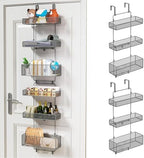 HapiRm Over Door Organizer Storage - Separable Door Organizer Hanging with 6 Metal Large Capacity Baskets for Bathroom Bedroom Kitchen Pantry Closet (Grey) by HapiRm