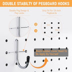 INCLY 176PCS Pegboard Hooks with Peg Locks, 1/4" Heavy Duty Metal - Image 6