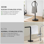 Hoimpro Hand Towel Holder Stand Free Standing Towel Bar Oil Rubbed Bronze - Image 4