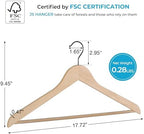 JS HANGER Wooden Coat Hangers, 16 Pack High Grade Wood Suit Hangers with Non Slip Pant Bar - Extra Smooth and Splinter Free, Unvarnished - Image 6