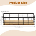 Set of 2 Small Wire Baskets, Narrow Black Metal Storage Bins for Bathroom Counter & Kitchen, Farmhouse Rustic Organizer Trays for Pantry, Office, RV, Countertop Decoration - Image 2