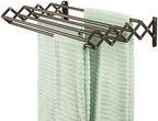 mDesign Steel Wall Mount Accordion Expandable Retractable Clothes Air Drying Rack - 8 Bars for Hanging Garments - Mounted Organizer for Laundry/Utility Room, Bathroom, Garage, Bardo Collection, Bronze by mDesign