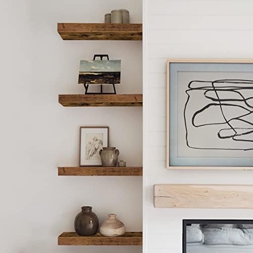 QEEIG Floating Shelves for Wall Small Shelf (Brown, Set of 4, 15.7" x 6.7") - Image 5