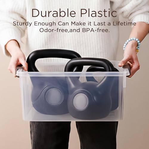 17QT Plastic Storage Bins with Lids, 5Packs Stackable Containers - Image 4