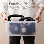 17QT Plastic Storage Bins with Lids, 5Packs Stackable Containers - Image 4