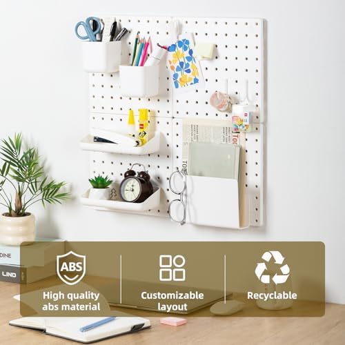 VUSIGN Peg Board Combination Kit 22"x22" Pegboards, White - Image 2