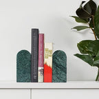 Koville Indian Natural Marble Bookends for Shelves, Decorative Book Ends, 7lbs Heavy-Duty Marble Book Holders, Bookshelf Apartment Decor for Normal Books/CD/Video Games(Indian Green) - Image 4