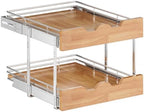 OCG Pull Out Cabinet Organizer 20" W x 21" D, 2 Tier Slide Out Shelf, Heavy-Duty Pull Out Drawer for Cabinets, Base Cabinet Organization for Kitchen, Pantry, Bathroom - Image 3