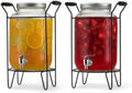 2 PACK-2 GALLON Drink Dispensers for Parties, Drink Dispensers for Parties, Original Mason Beverage Dispensers with Stand, Glass Water Jug Dispenser, 100% Leakproof Spigot by MosJos