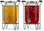 2 PACK-2 GALLON Drink Dispensers for Parties, Drink Dispensers for Parties, Original Mason Beverage Dispensers with Stand, Glass Water Jug Dispenser, 100% Leakproof Spigot by MosJos