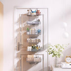 HapiRm Over Door Organizer Storage - Separable Door Organizer Hanging with 6 Metal Large Capacity Baskets for Bathroom Bedroom Kitchen Pantry Closet (Grey) - Image 6