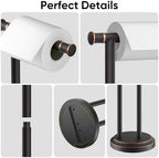 Hoimpro Toilet Paper Holder Stand Bathroom Free Standing Oil Rubber Bronze - Image 7