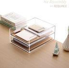 SANRUI Stackable Acrylic Desk Organizer, Paper Tray Organizer, 2-Pack - Image 3