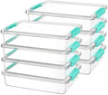 Vtopmart 8 Pack 6 Qt Plastic Storage Bins with Lids, Clear Sensory Bins by Vtopmart