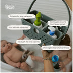 Parker Baby Bath Caddy | BPA Free & Food Grade Shower Caddy Organizer for Toys & Supplies | Quick-Dry, Sturdy & Perfect Size Shower Basket w/Handle in Neutral Colors - Image 5