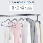 Premium Velvet Hangers 60 Pack, Non Slip Clothes Felt Hanger Heavy Duty for Coat, Premium Slim Space Saving Suit Hangers for Closet Organizer, 360° Rotating Silver Hook - Image 3