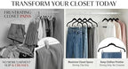 Velvet Pants Skirt Hangers with Clips - Pack of 20 Black Shirt Clothes Felt Non Slip Heavy Duty Slim Hanger Set for Skirts Pant Suit Shorts Women Dress,Space Saving with Two Metal Clip - Image 5