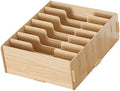YARNOW Wooden Office Supplies Storage Box 12.59X10.43X4.33 Inch Vintage Desktop Organizer with Compartments for Home Bedroom and Office Use by YARNOW