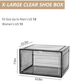Attelite Large Shoe Boxes 8 Pack Drop Side Shoe Storage Containers Black - Image 4