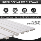FRAYSCENT Slat Wall Paneling Garage Wall Organizer, Slatwall Panels Garage Tool Organizer Wall Mount Garage Slat Wall Storage Systems, Slat Board PVC Wall Panels Garage Storage (White, 4ftx2ft) - Image 5