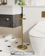 Gold Toilet Paper Holder Stand Stainless Steel & Weighted Base - Image 2