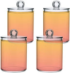 4 Pack Qtip Holder Dispenser with Lids,Orange Gradient Storage Containers,Bathroom Canisters Organizer for Cotton Ball,Cotton Swab,Cotton Round Pads,Floss 21214696 by Unknown