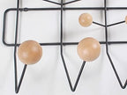 SHISEDECO Mid Century Modern Hang it All Coat Rack Black Frame Natural Ball - Image 6