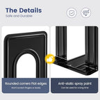 HappyHapi 7 Pairs Book Ends, Heavy Duty Bookends for Shelves, Black - Image 5